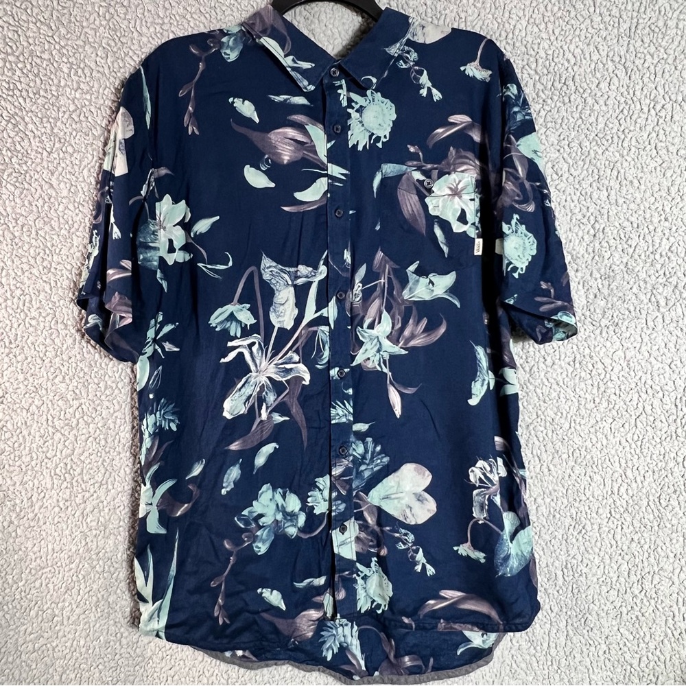 Vans Navy Floral Men's Button Down Shirt